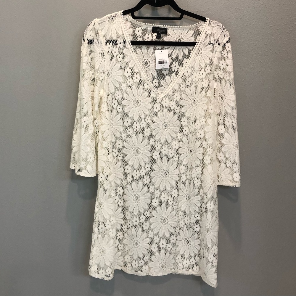 White crochet TopShop coverup